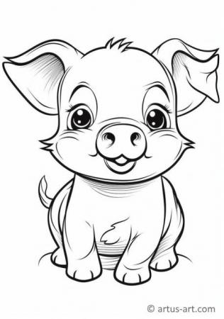 Schwein Ausmalbild für Kinder