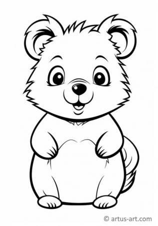 Cute Quokka Coloring Page