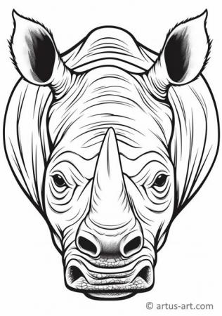 Página para colorir de Rinoceronte Fofo