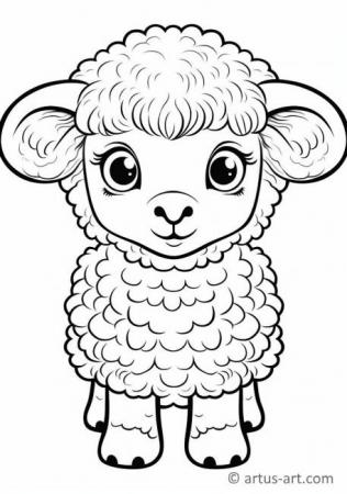 Süße Schaf Malvorlage für Kinder