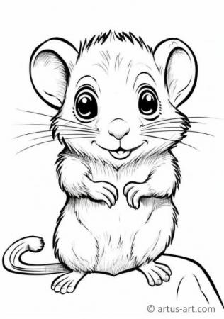 Cute Shrew Coloring Page For Kids