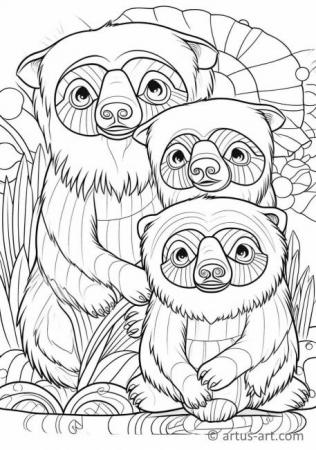 Cute Sun bears Coloring Page For Kids
