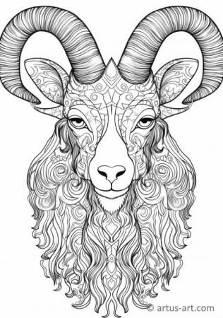 Cute Wild goat Coloring Page