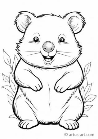 Süßes Wombat Ausmalbild für Kinder