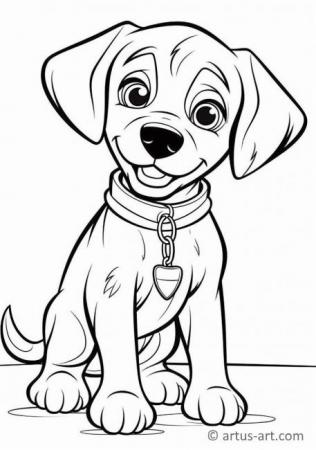 Cute Labrador Coloring Page For Kids
