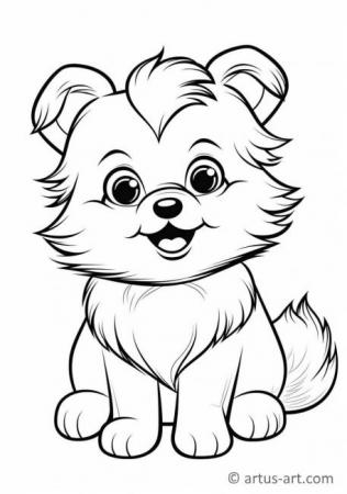 Cute Pomeranian Coloring Page For Kids