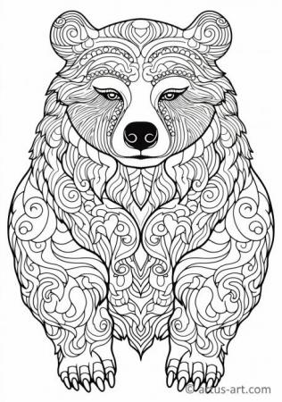 Cute Bear Coloring Page