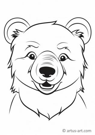 Page de coloriage d'ours mignon pour enfants