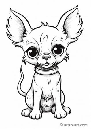 Cute Chihuahua Coloring Page For Kids