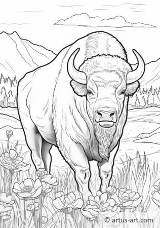 Pagina da colorare del bisonte americano