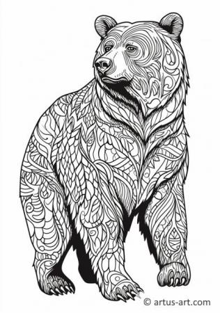 Pagina de colorat cu ursul negru american
