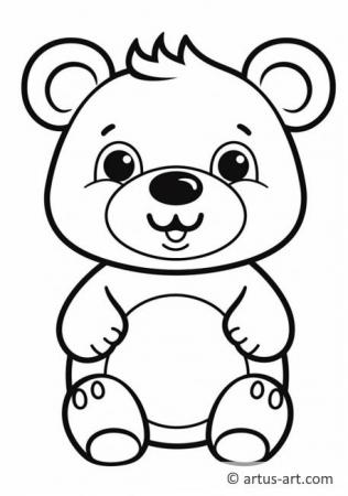 Page de coloriage d'un mignon ours noir américain