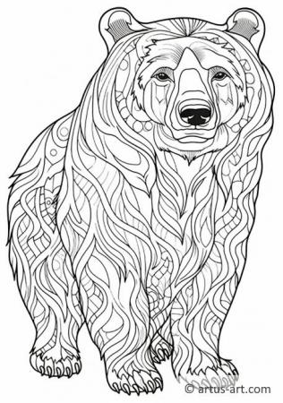 Раскраска Коричневый Медведь