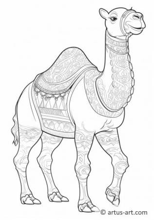 Página para colorir de camelo