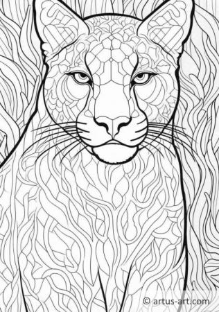 Cougar Coloring Page For Kids