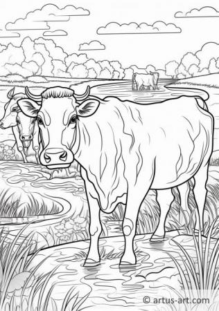 Cows Coloring Page For Kids