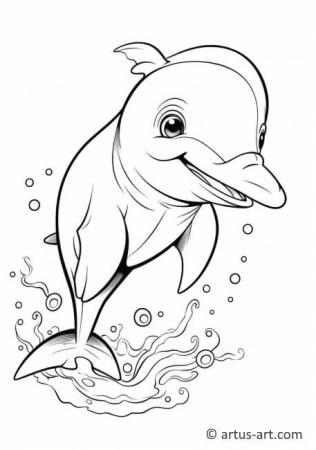 Página de colorir de golfinho fofo