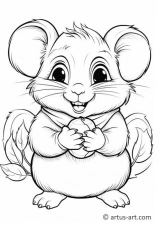 Cute Dormouse Coloring Page