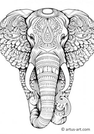Elefánt Színező Oldal