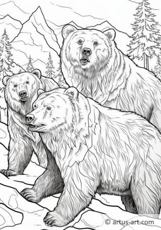 Grizzly medvék Színező oldal