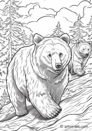 Page de coloriage d'ours Grizzly