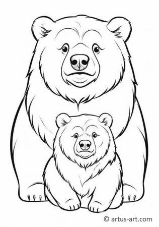 Stránka ke kolorování medvědů grizzly