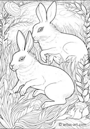 Раскраска с зайцами для детей