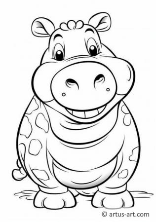 Cute Hippopotamu Coloring Page