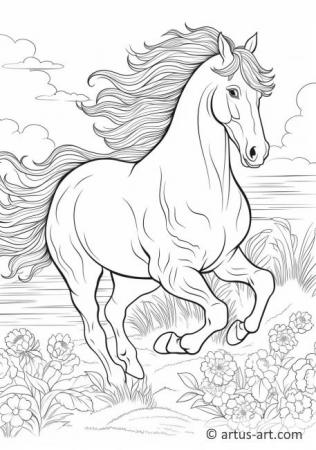 Pagina de colorat cu cai