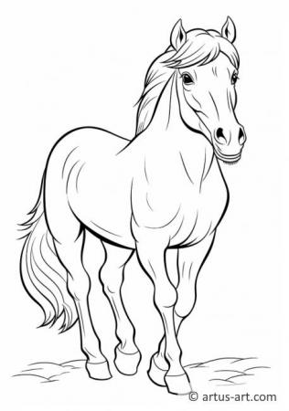 Pagină de colorat cu un cal drăguț