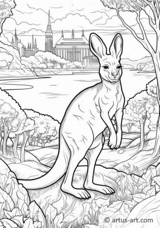 Kangaroo Coloring Page For Kids