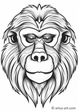 Cute Mandrill Coloring Page