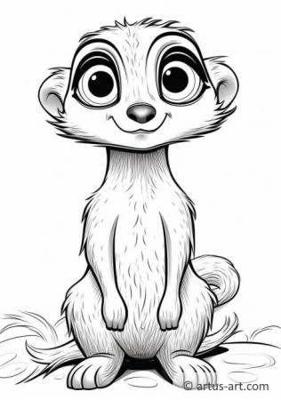 Cute Meerkat Coloring Page For Kids