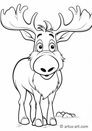 Moose Coloring Page For Kids
