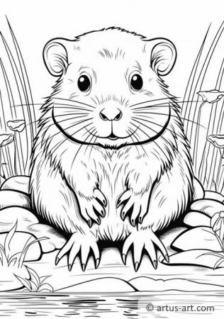 Muskrat Coloring Page For Kids