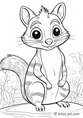 Cute Numbat Coloring Page For Kids