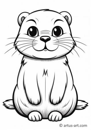 Cute Otter Coloring Page For Kids