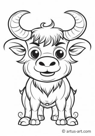 Cute Ox Coloring Page