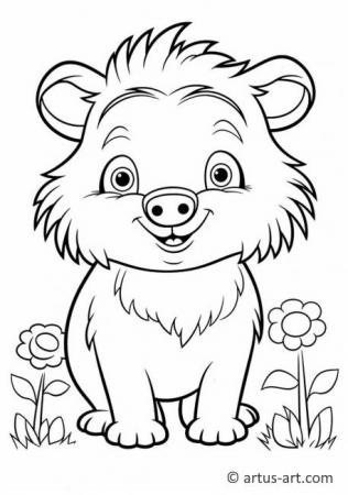 Peccary Coloring Page For Kids