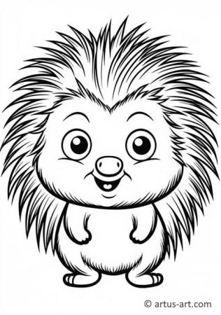 Porcupine Coloring Page For Kids