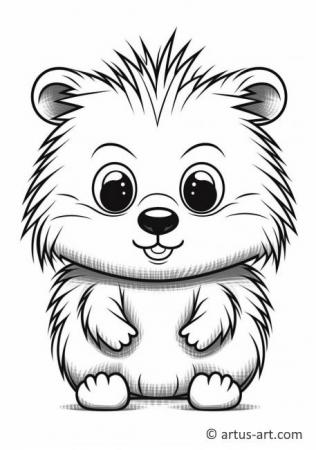 Cute Porcupine Coloring Page For Kids