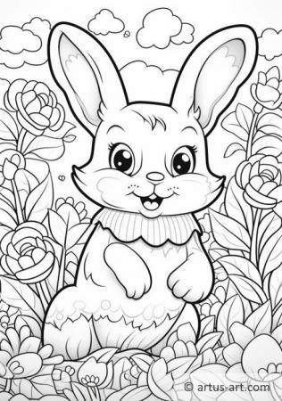 Страница раскраски с кроликом для детей