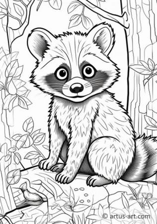 Cute Raccoon dog Coloring Page