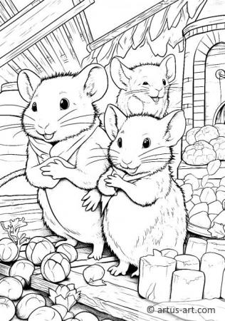 Rats Coloring Page For Kids