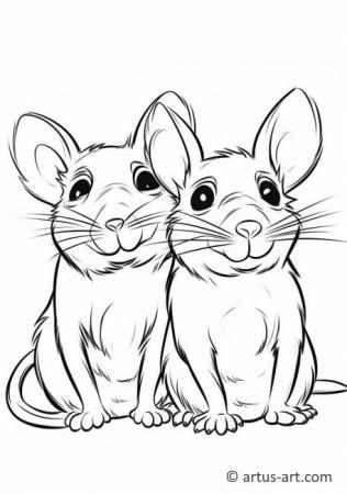 Cute Rats Coloring Page For Kids