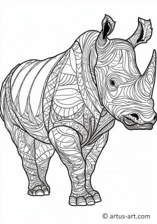 Página de Colorir do Rinoceronte