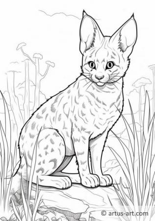Serval Coloring Page For Kids