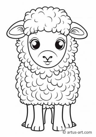 Süßes Schaf Ausmalbild für Kinder