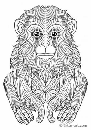 Spider monkey Coloring Page