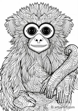 Página para colorir de macaco-aranha